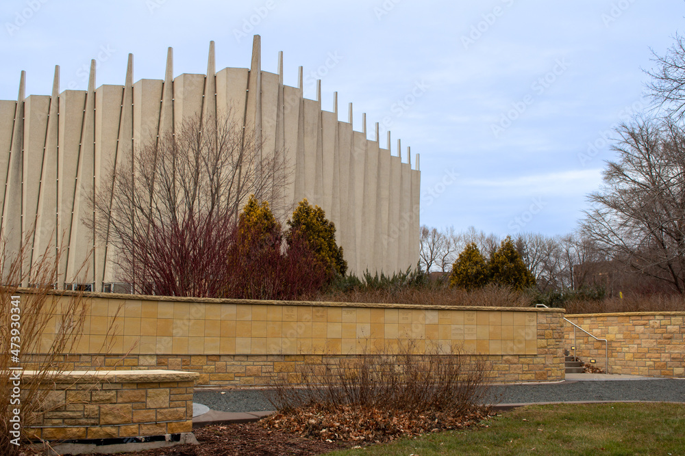 Gustavus Memorial Garden on December 2, 2021, in St. Peter, Minnesota