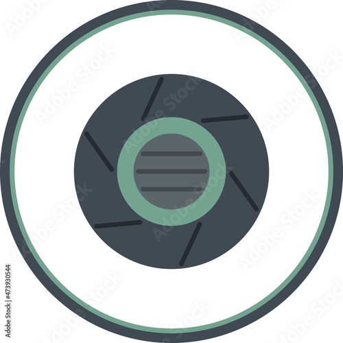 Camera Lens Flat Circle Vector Icon Design