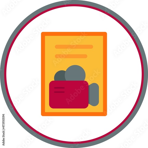 Vlog Flat Circle Vector Icon Design