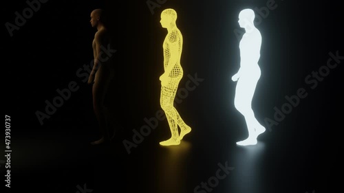3d rendered illustration of a human body, soul and spirit