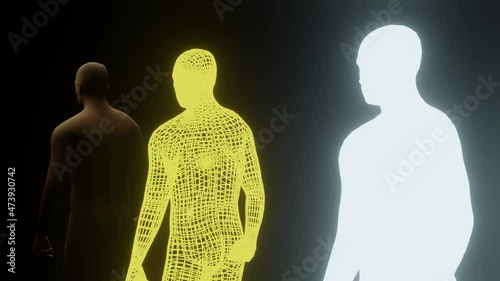 3d rendered illustration of a human body, soul and spirit