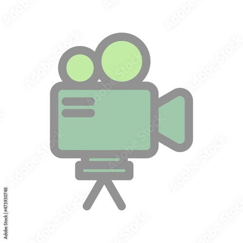 Video Camera Filled light Vector Icon Design