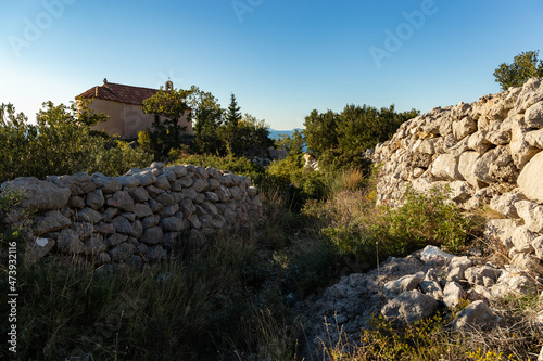 Church of St. Ana over Cavtat town in south Dalmatia, Croatia
