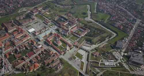 Aerial Shot Of Alba Carolina Citadel, Well-known Fortress In Alba Iulia, Romania. photo