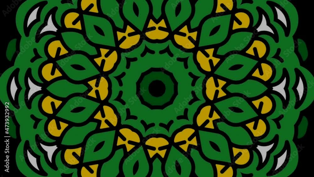 Close Up Of Abstract Green Floral Mandala Rotating. digital arts Close Up Of Abstract Green Floral Mandala Rotating. digital arts