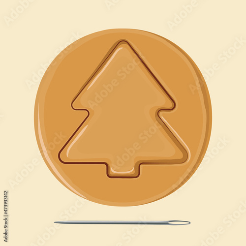 Korean dalgona honeycomb sugar cookie. Christmas tree shape