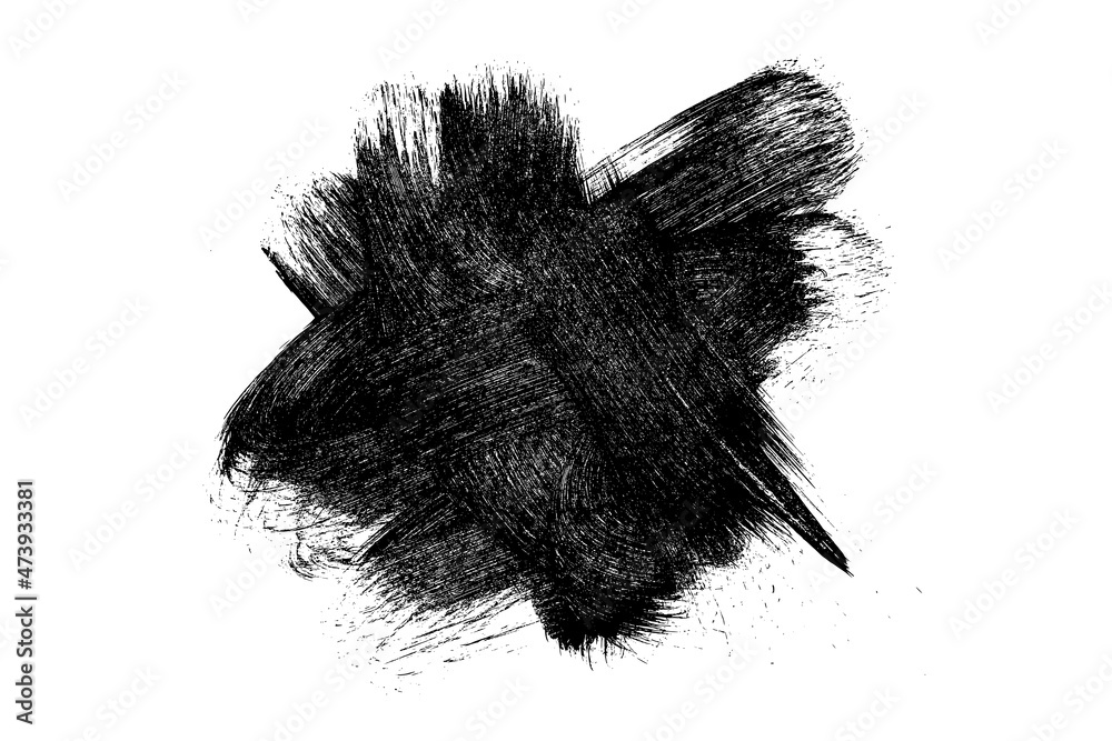 Ink black abstract paint stroke isolated on white background. Digitally generated image. Vector design elements, illustration, EPS 10. Ink black abstract paint stroke isolated on white background. Digitally generated image. Vector design elements, illustration, EPS 10.