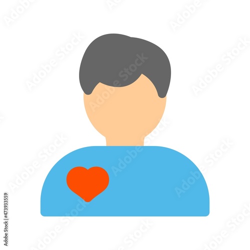Boyfriend Flat Vector Icon Design