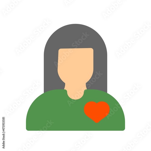 Girlfriend Flat Vector Icon Design