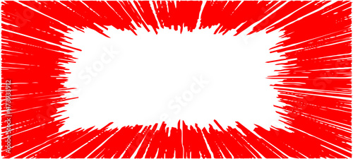 手書きの揃った漫画集中線 横長