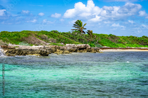 uninhabited island in the caribbean and atlantic ocean on the border
