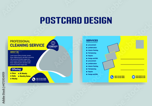 Modern Cleaning Service Postcard Template