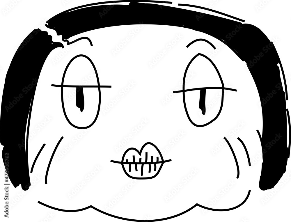 ラフに描いたブスなおじさんおばさんの顔 Adobe Stock