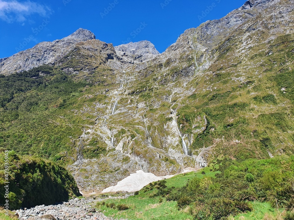 Milford Track, MacKinnan Pass, Sutherland Falls, Te Anau, Milford Sounds, South Island, New Zealand Milford Track, MacKinnan Pass, Sutherland Falls, Te Anau, Milford Sounds, South Island, New Zealand