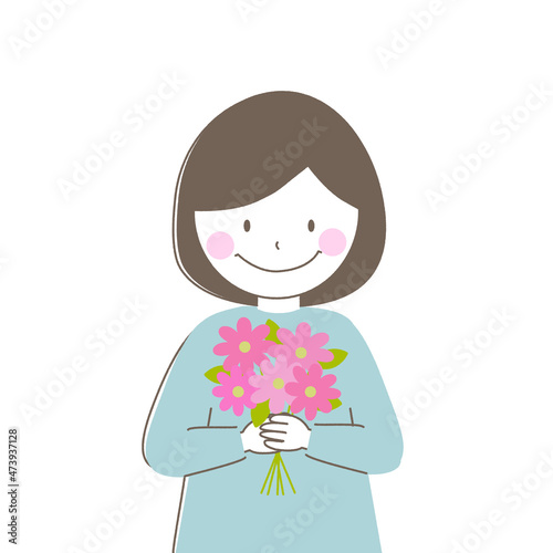 花束を持った女の子