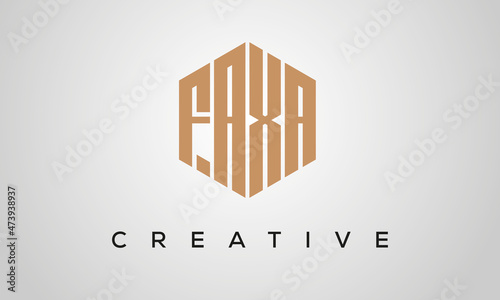 letters FAXA creative polygon hexagon logo victor template photo