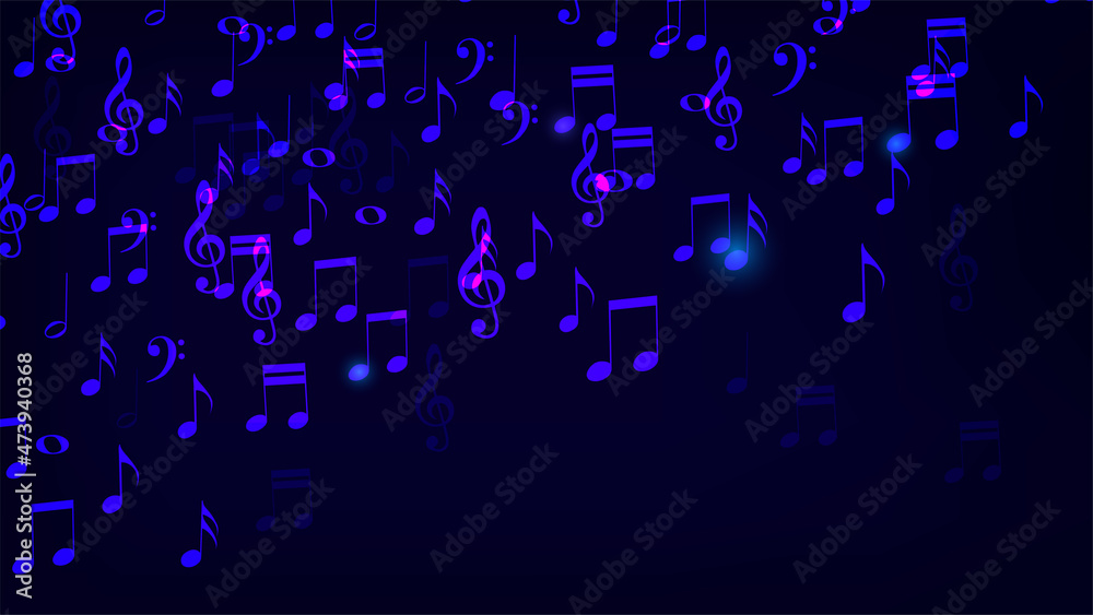 Flying music notes and treble clef neon signs . Melody, classical music, sound design. Night bright neon sign, colorful billboard, light banner. Vector illustration in neon style. Flying music notes and treble clef neon signs . Melody, classical music, sound design. Night bright neon sign, colorful billboard, light banner. Vector illustration in neon style.