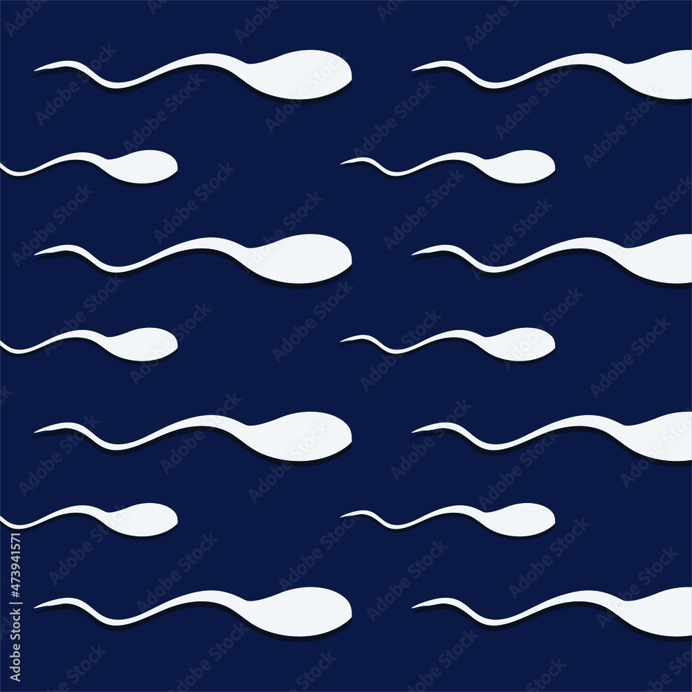 Sperm Seamless pattern male sperm, fertilization background, Stock vector
