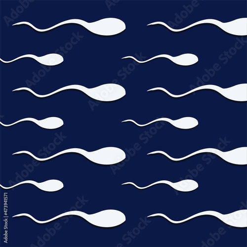 3D Fototapete Wellen - Fototapete Sperm Seamless pattern male sperm, fertilization background, Stock vector