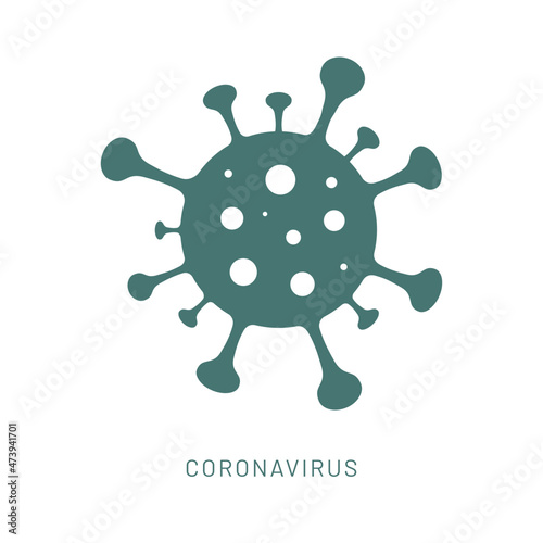Coronavirus bacteria cell icon. Covid-19 novel virus. 
