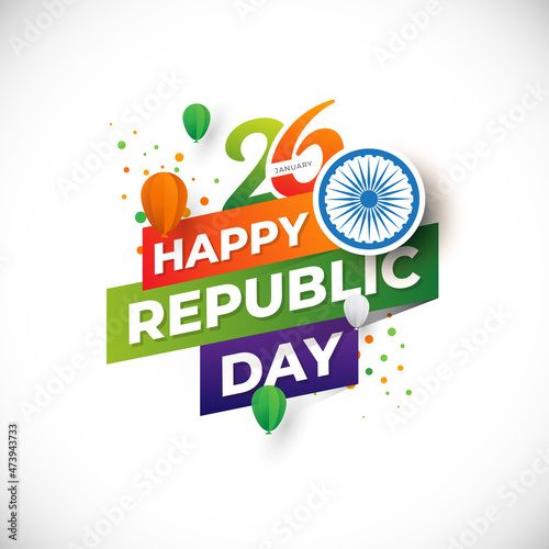 26th January Indian Republic Day Greeting Background Template
