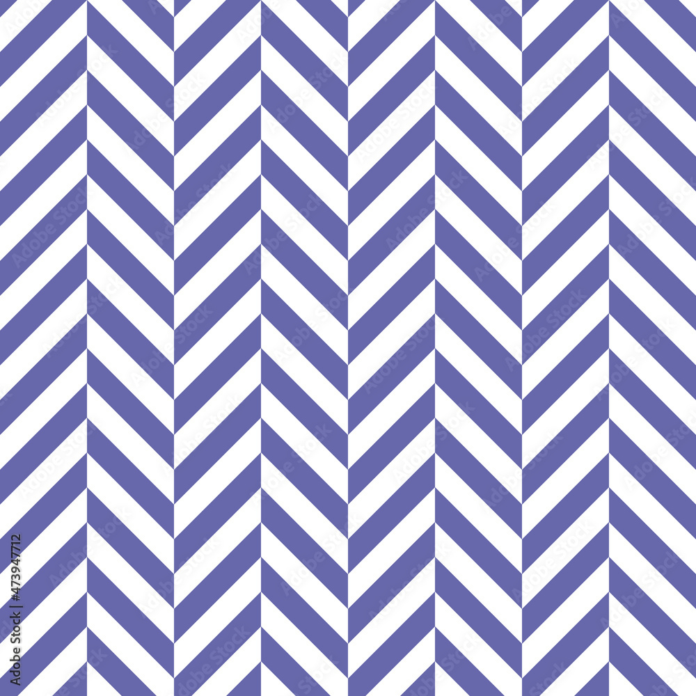 Gordijnen Very peri Kleur van jaar 2022 naadloos zeer peri zigzagpatroon, vectorillustratie. Chevron zigzag patroon met violette lijnen op witte achtergrond. Abstracte achtergrond voor plakboek, print en web #473947712