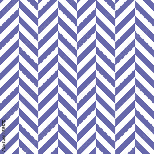 Color of year 2022 seamless very peri zigzag pattern, vector illustration. Chevron zigzag pattern with violet lines on white background. Abstract background for scrapbook, print and web