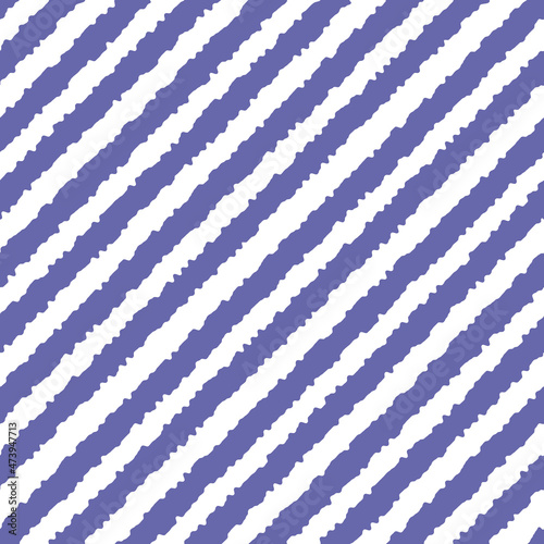 Color of year 2022 seamless very peri striped pattern, vector illustration. Artistic pattern with diagonal violet lines on white background. Abstract background for scrapbook, print and web
