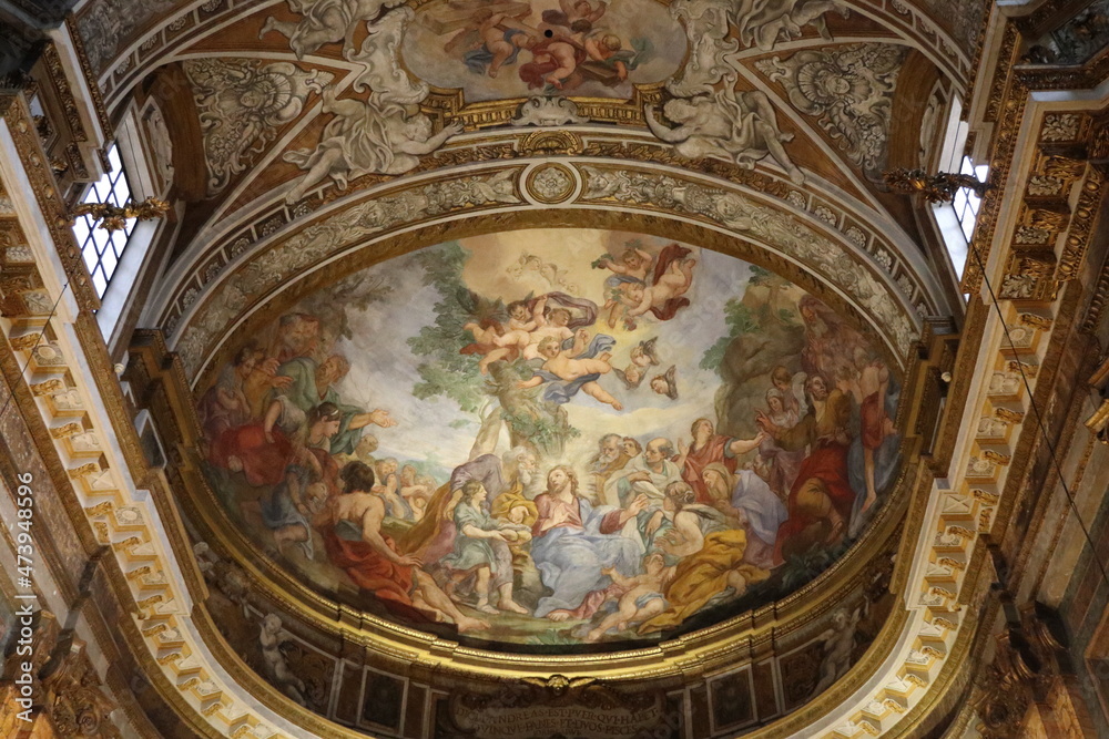Sant'Andrea delle Fratte Church Ceiling Fresco in Rome, Italy