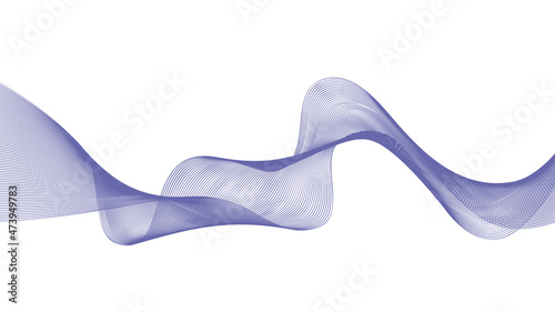 Color of year 2022 very peri abstract vector background with dynamic wave on white background. Geometric abstract wavy lines background. Vector illustration