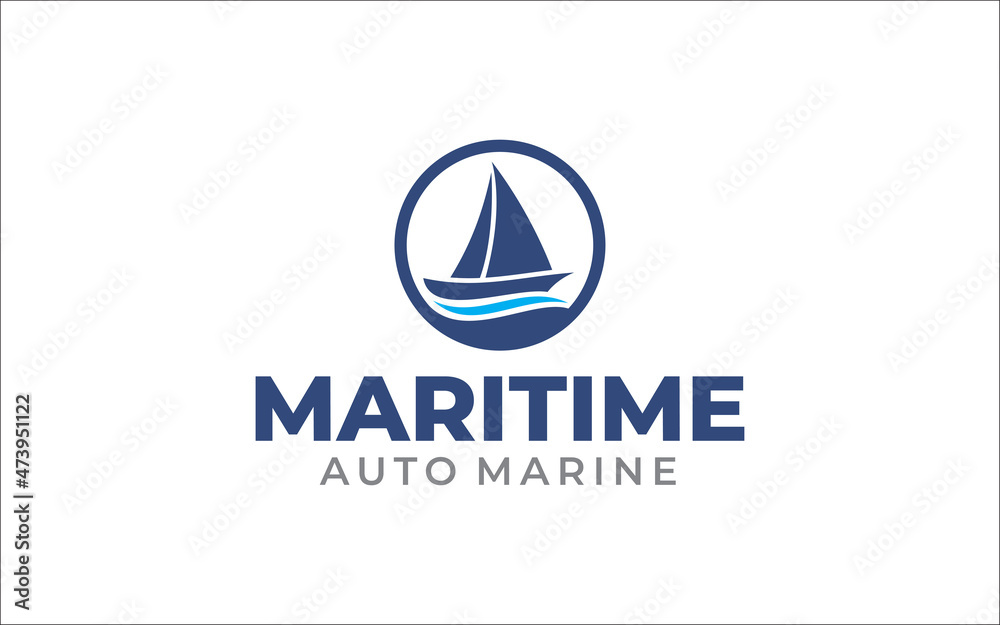 Illustration vector graphic of ship and boat concept logo design template Illustration vector graphic of ship and boat concept logo design template