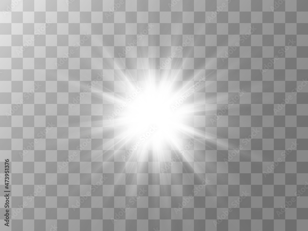 Bright beautiful star.Vector illustration of a light effect on a transparent background.
Bright beautiful star.Vector illustration of a light effect on a transparent background.