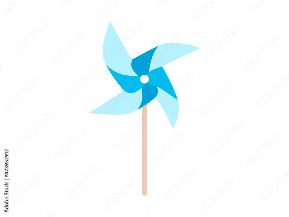 風車 イラスト 青 Stock Vector Adobe Stock