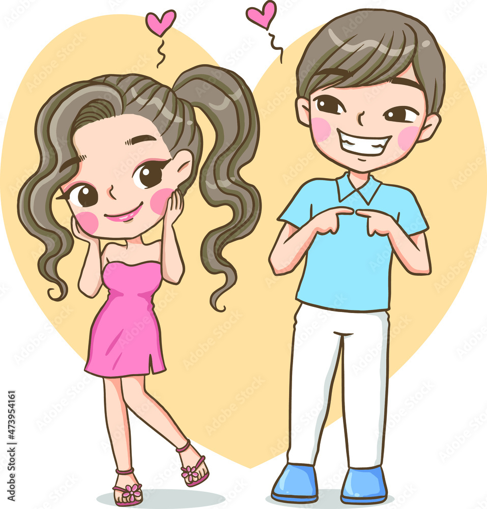 cartoon man falling in love with woman lovely illustration cartoon man falling in love with woman lovely illustration