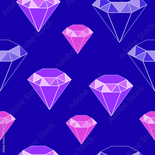vector pattern with precious stones. flat image of a pattern with faceted gemstones
