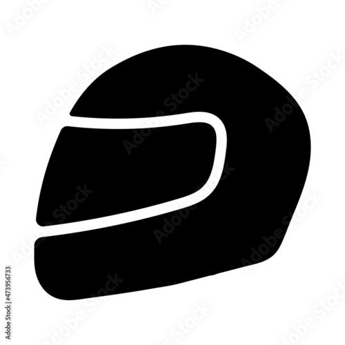 Motorcycle helmet head injury protection icon, stock illustration