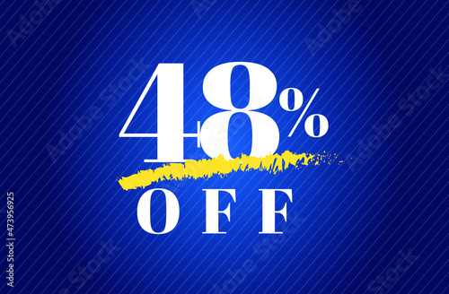 48% off tag forty eight percent discount black friday sale white letter blue gradient background