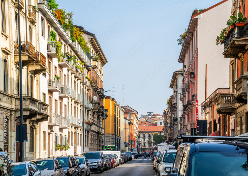 Street in the city of Milan, Italy
