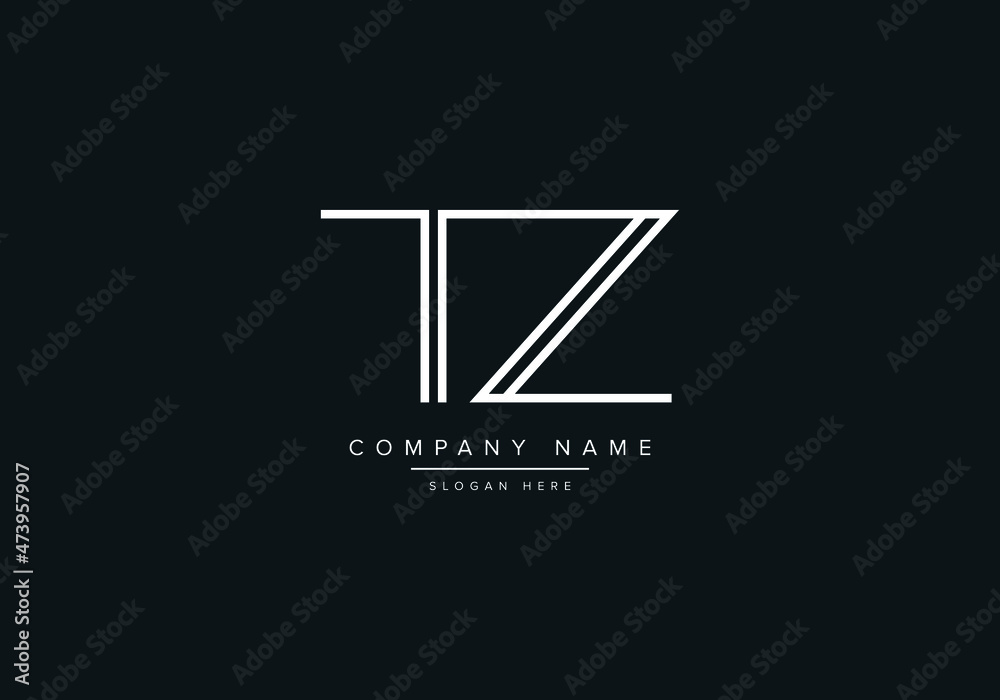 Abstract Letters TZ Monogram Logo. Vector line art logo design Stock ...