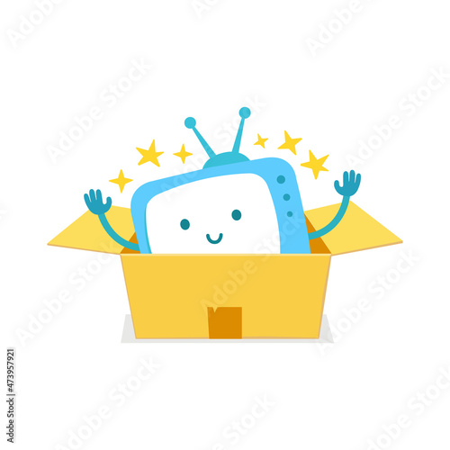 TV character. Television Unboxing gift.