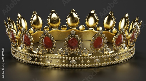 Realistic 3D Render of Royal Crown