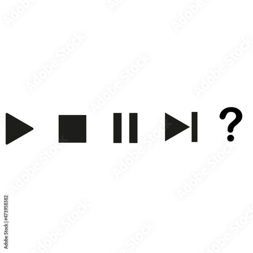 video media player icons vector set. play, pause, sign. isolated on white background 