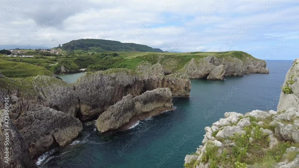 Prellezo beach cliff in cantabria Prellezo beach cliff in cantabria