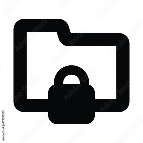 Folder Security Vector icon which is suitable for commercial work and easily modify or edit it

