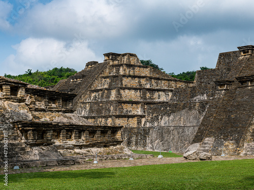 Old ruins at famous El Tajin, Veracruz, Mexico photo