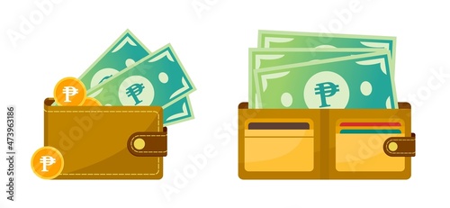 Wallet with Philippine Peso Money
