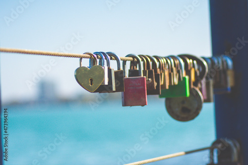 love padlocks on the shores of Lake Balaton