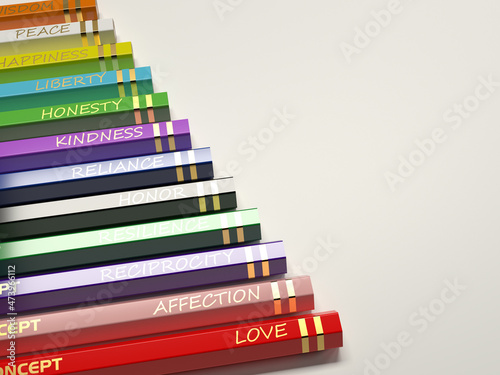 Colorful colorpencils with emotions descriptions 3D model photo