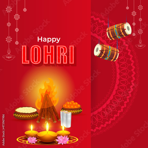 vector illustration  for Indian festival Lori
