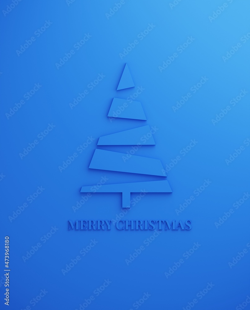 blue christmas tree postcard - 3d render blue christmas tree postcard - 3d render